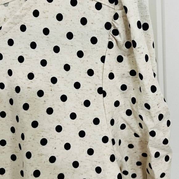 NWT | 89th+Madison Top • L • Light Heather beige w navy polka dots - Picture 11 of 12